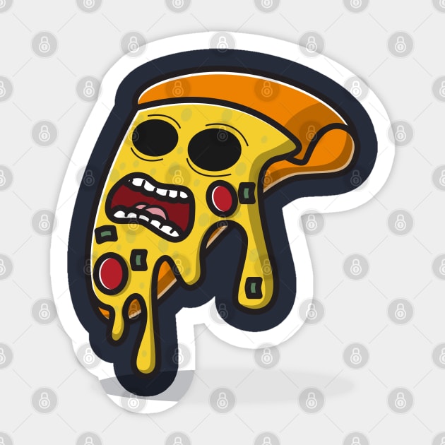 spooky pizza Sticker by fflat hds